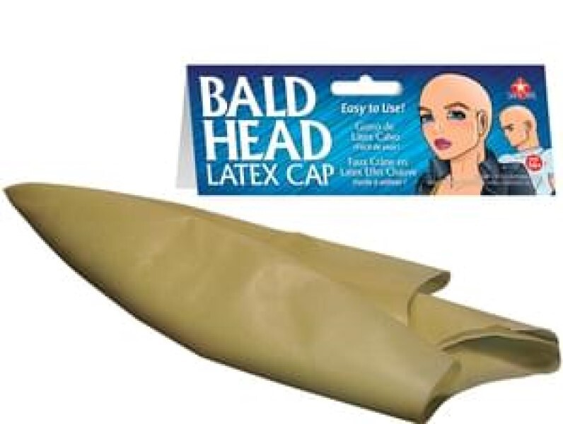 BALD CAP LATEX FLESH SKIN ADULT BALD HEAD WIG CAP RUBBER SKINHEAD COSTUME PRANK