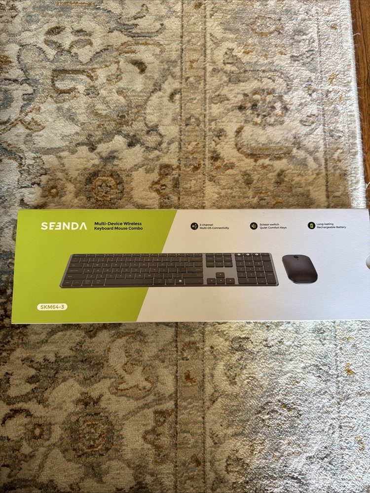 Seenda Wireless Bluetooth Keyboard Mouse  Mac Multi-Device Rechargeable.