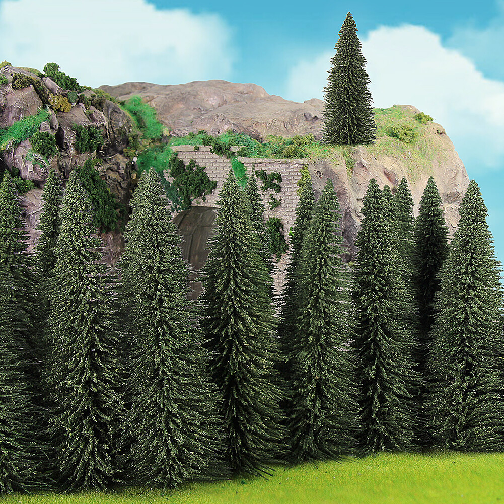 20pcs Model Pine Trees O Scale 1:50 Green Pines Model Railroad Layout 12.5cm