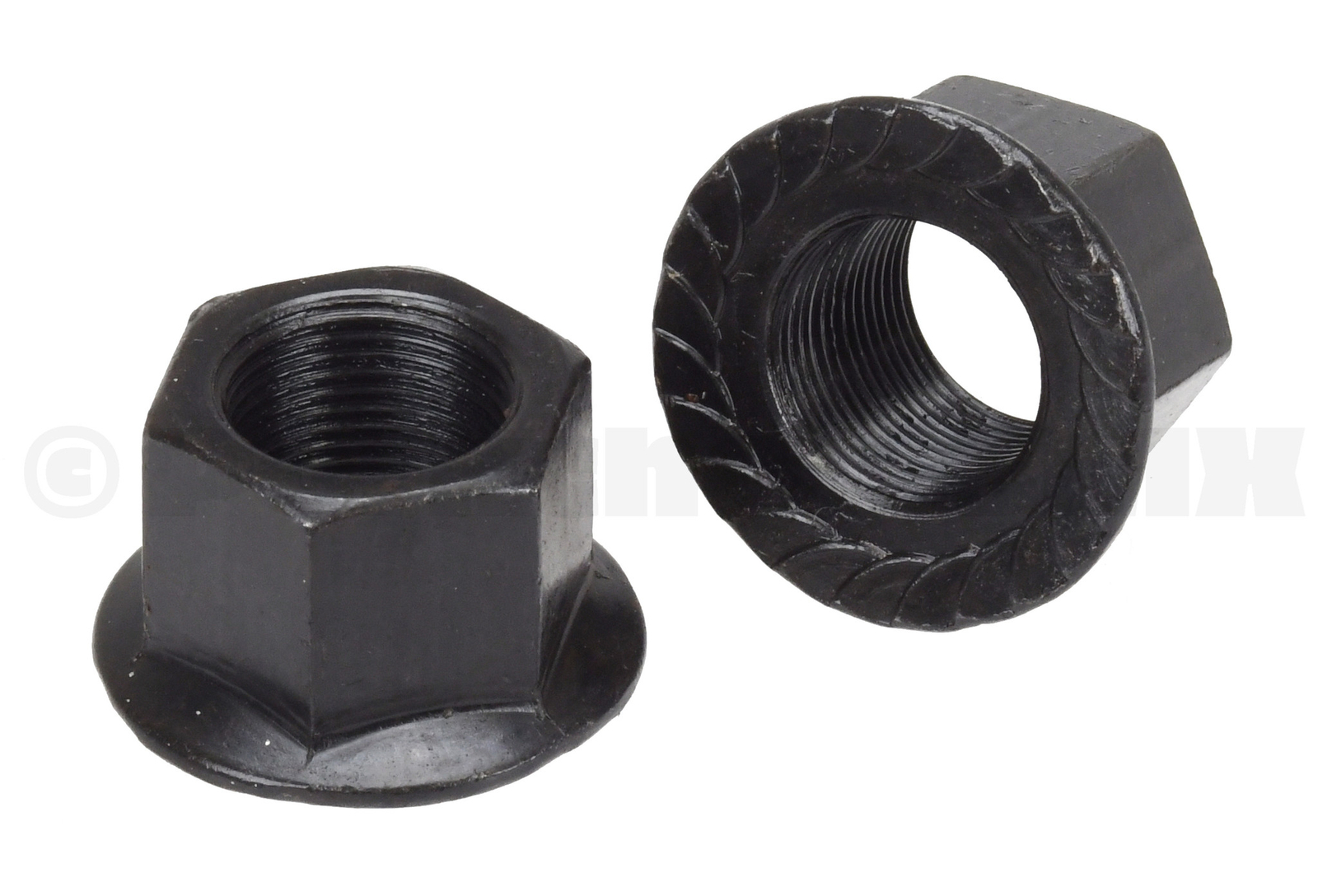 BMX bicycle flanged axle nuts 14mm (M14 X 1.0) - PAIR - BLACK