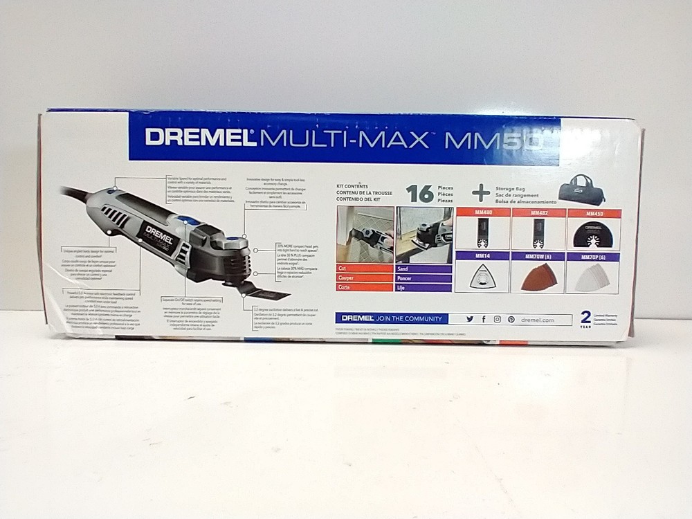 Dremel MM50 Multi-Max Corded 16pc Oscillating Multi-Tool Kit, New Sealed