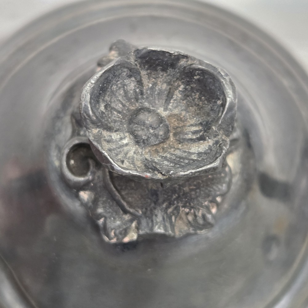 Antique SilverPlate Ornate Footed Teapot Shabby Worn Dinged