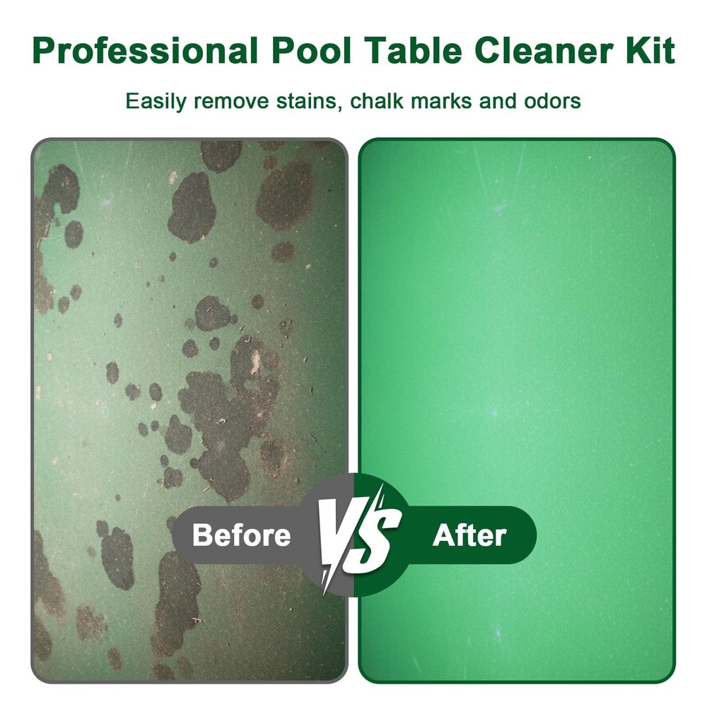 8pcs Pool Table Cleaning Kit Powerful Cleaner Quickly Breaks Down Chalk & St...