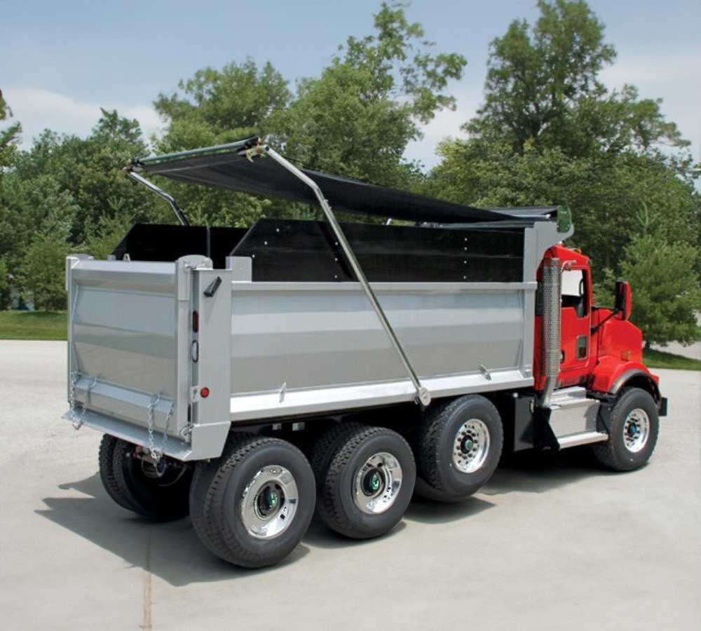 Electric Aluminum 4-Spring Dump Truck Tarp System, 7' x 22'