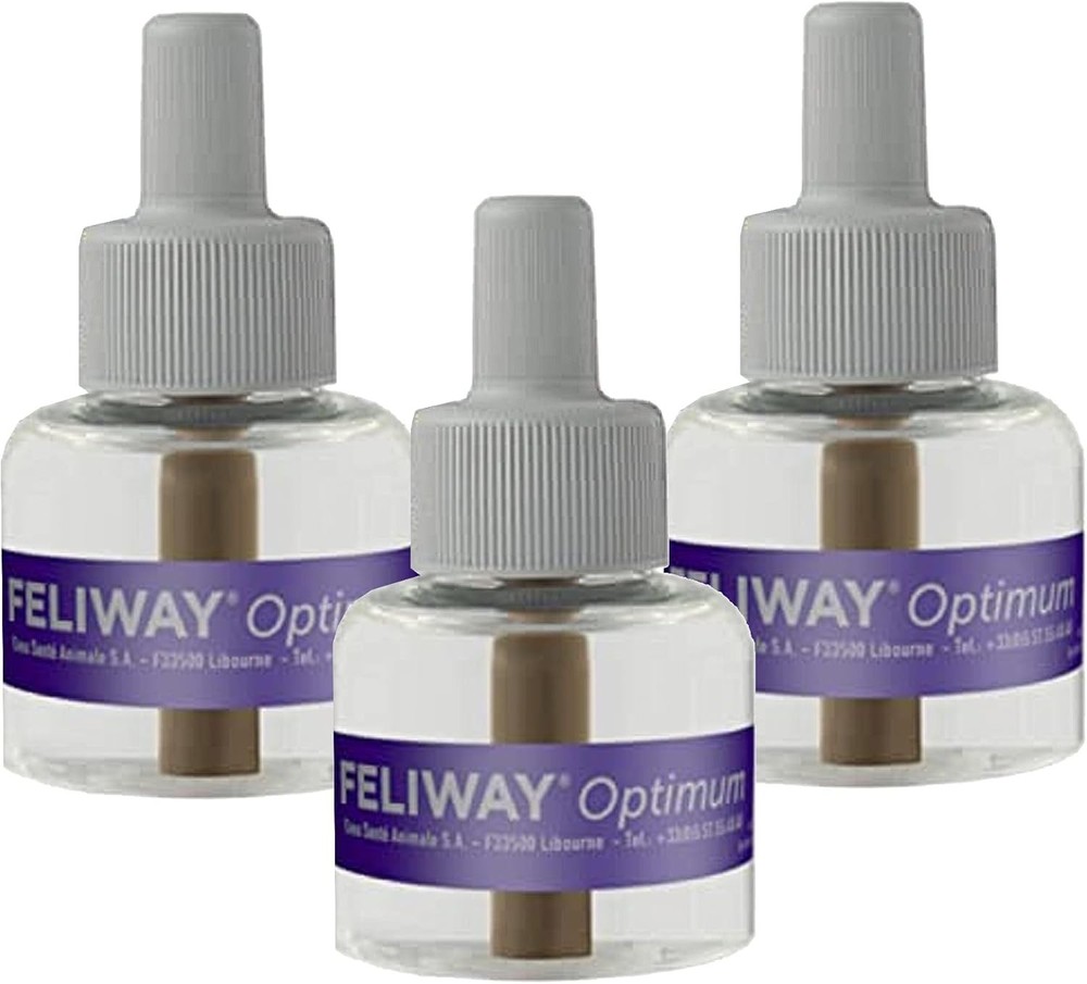 Enhanced Calming: Optimum Cat Diffuser Refills - 3 Pack for Indoor Stress Relief