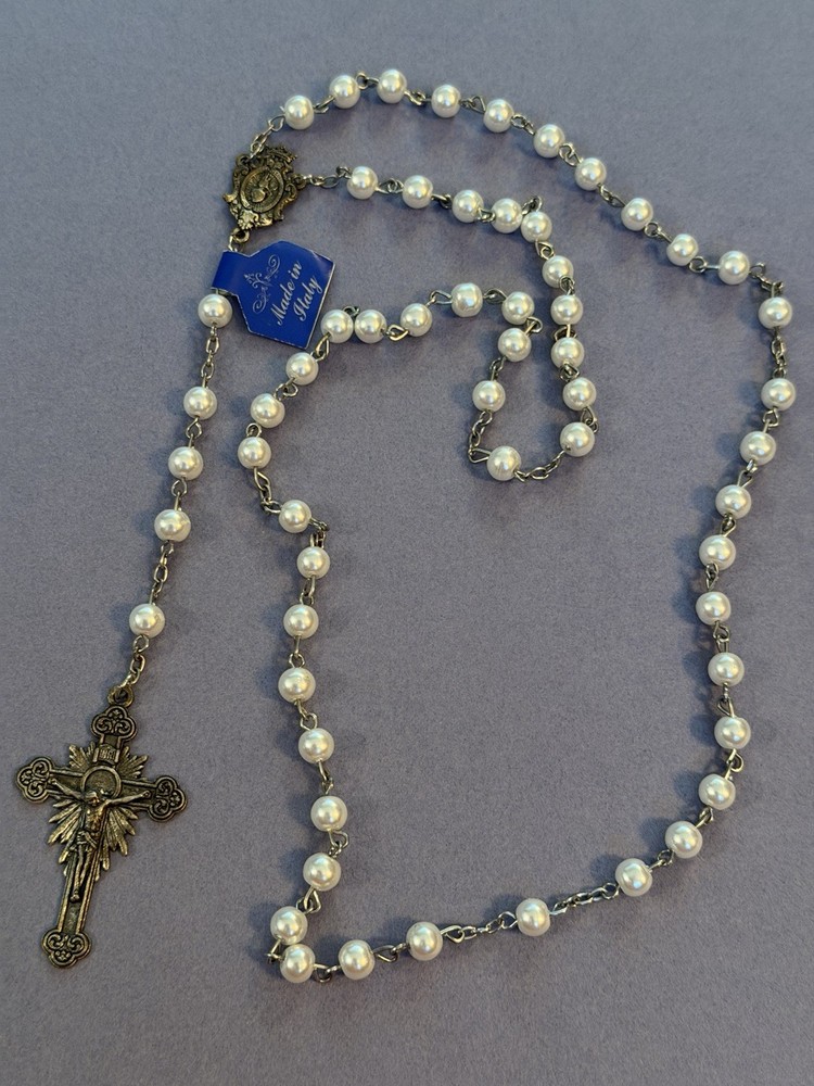 Fatima Centennial 19 17–2017 Rosary FAUX Pearl Catholic Religious Communion NEW