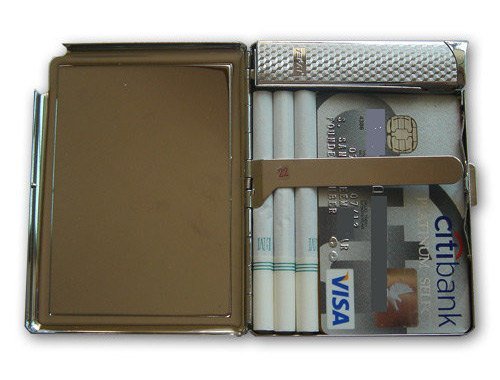 Devils Harvest 100's Size Cigarette Case with built in lighter Wallet