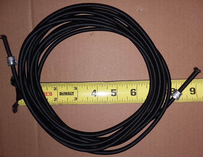 ONE USED BOWFLEX HVT 200" Black Master Stretch Bungee Cable with Ferrule Stops