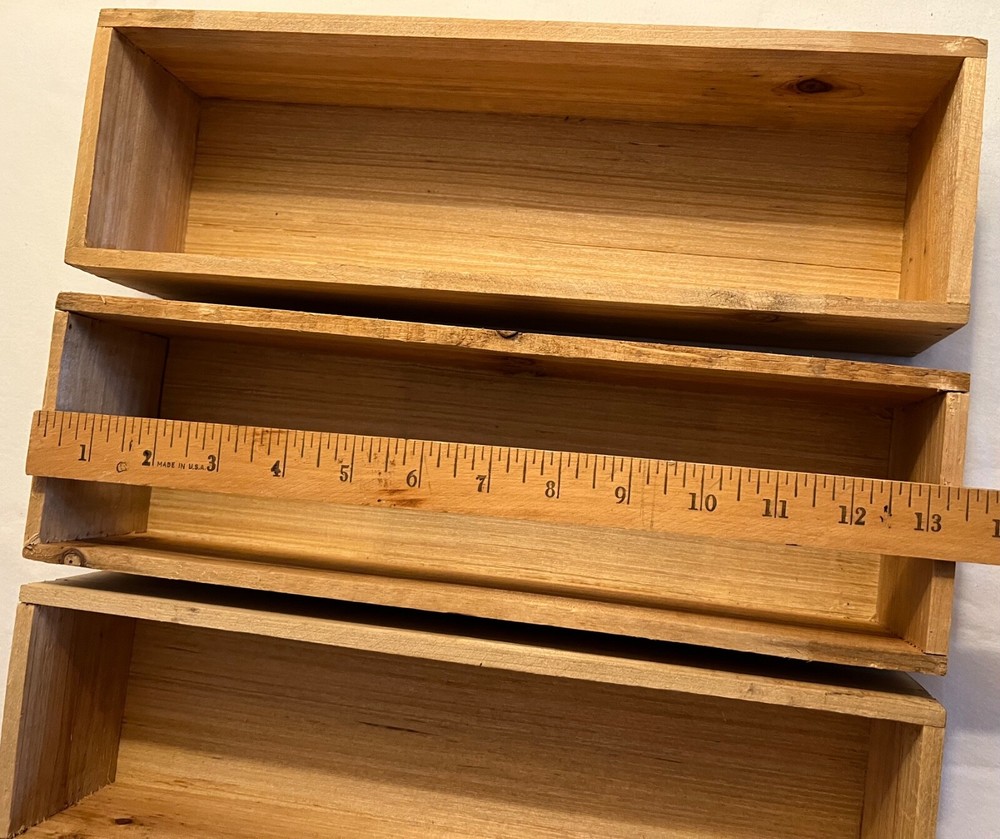 4 Large Cedar Wood Box Organizers-New