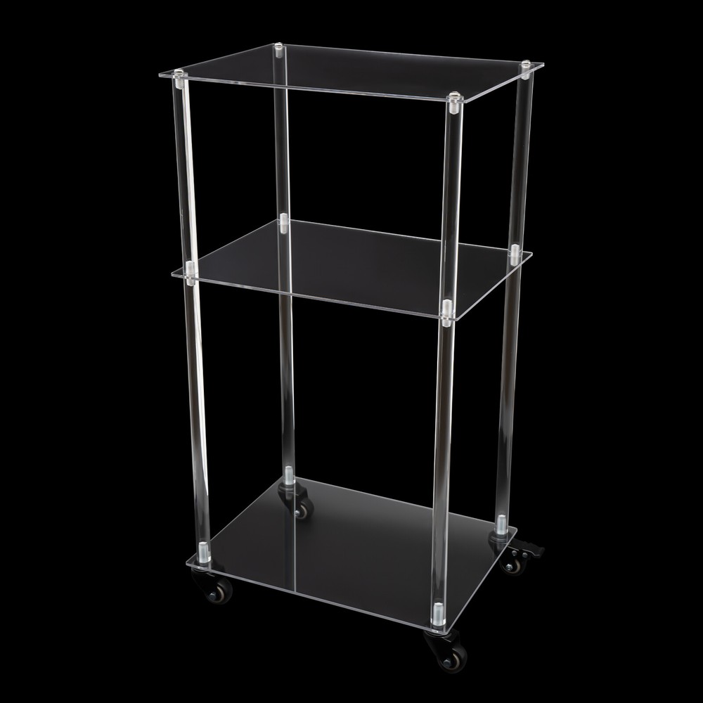 Acrylic Printer Stand 3-Tier Multifunctional Rolling Printer Table on Wheels