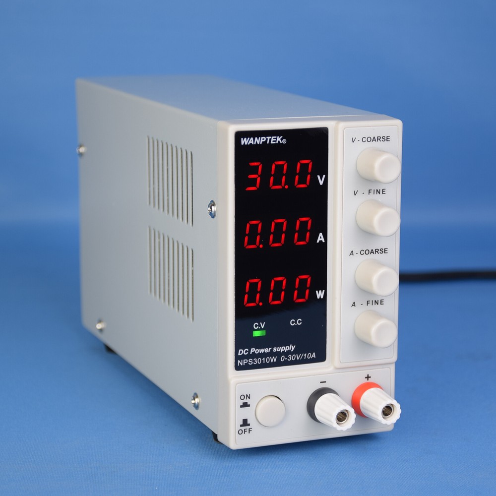 300W 0-10A Lab DC Power Supply Digital Variable Regulated Benchtop Power Source