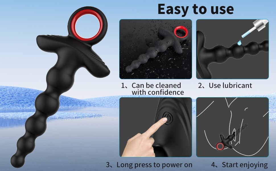 Vibrating Anal Beads Butt Plug Thrusting Anal Toy Prostate Massager Vibrator