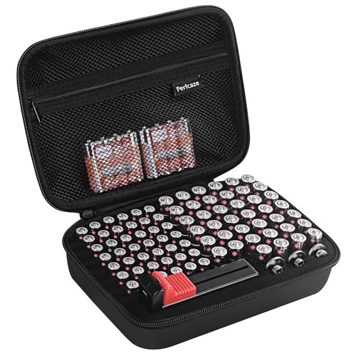 Battery Storage Case for AA AAA Button Cells, Battery Organizer Case, for BLACK