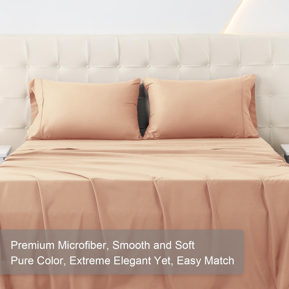 MICORAL Queen Bed Sheets Set, Soft Breathable Bedding Sheet Set, Sheets Set w...