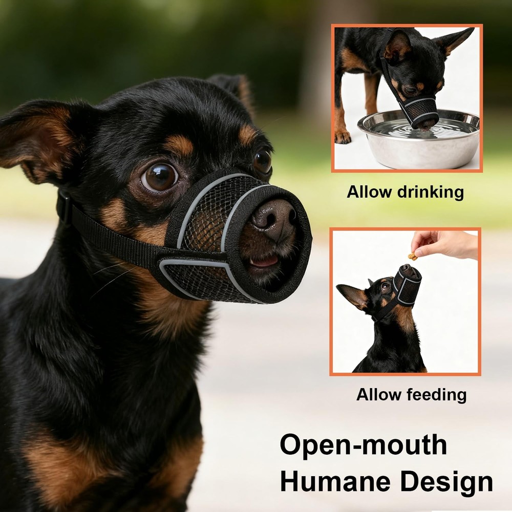 Dog Muzzle for Small, Medium, Large Breeds - Soft Mesh for Biting Training