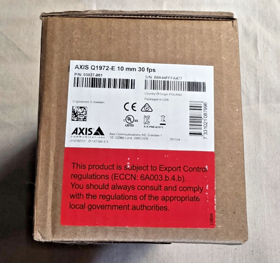 AXIS Q1972-E 10 mm 30 fps Thermal Camera (03027-001)