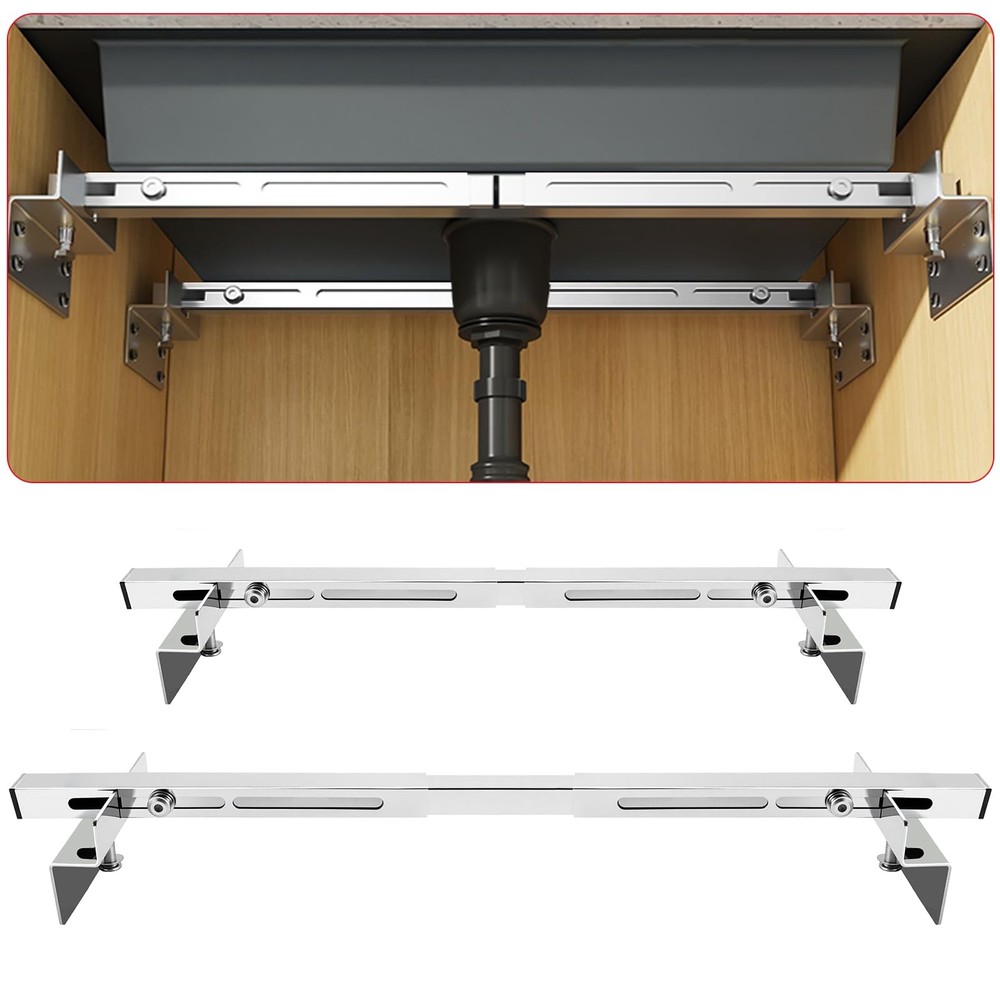 Undermount Sink Brackets, Adjustable Undermount Sink Supports, Stainless Stee...
