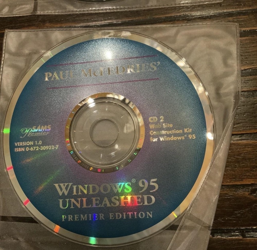 Vintage Windows 95 Unleashed Premier Edition 2 CD PC Software Sams Publishing