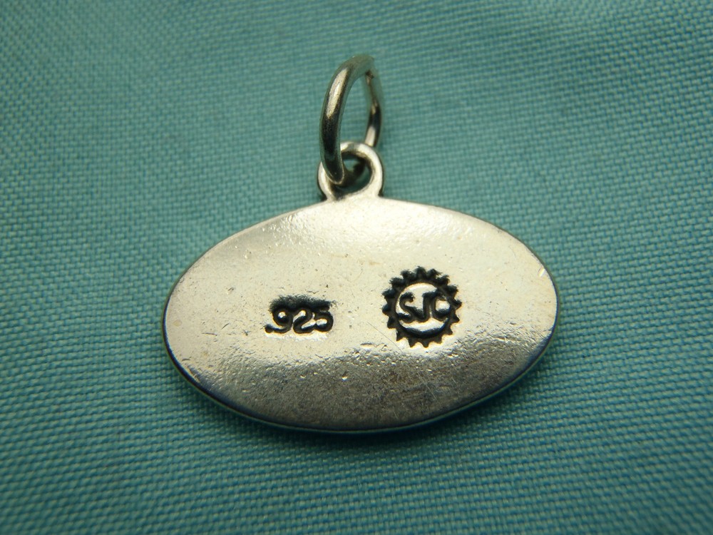 Sterling Silver 19x15mm solid School Solid Oval Honor Student Charm Made IN USA