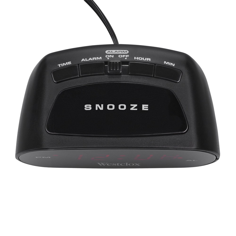 Westclox Basic Digital Red LED Bedside or Desk Alarm Clock with Adjustable Hi