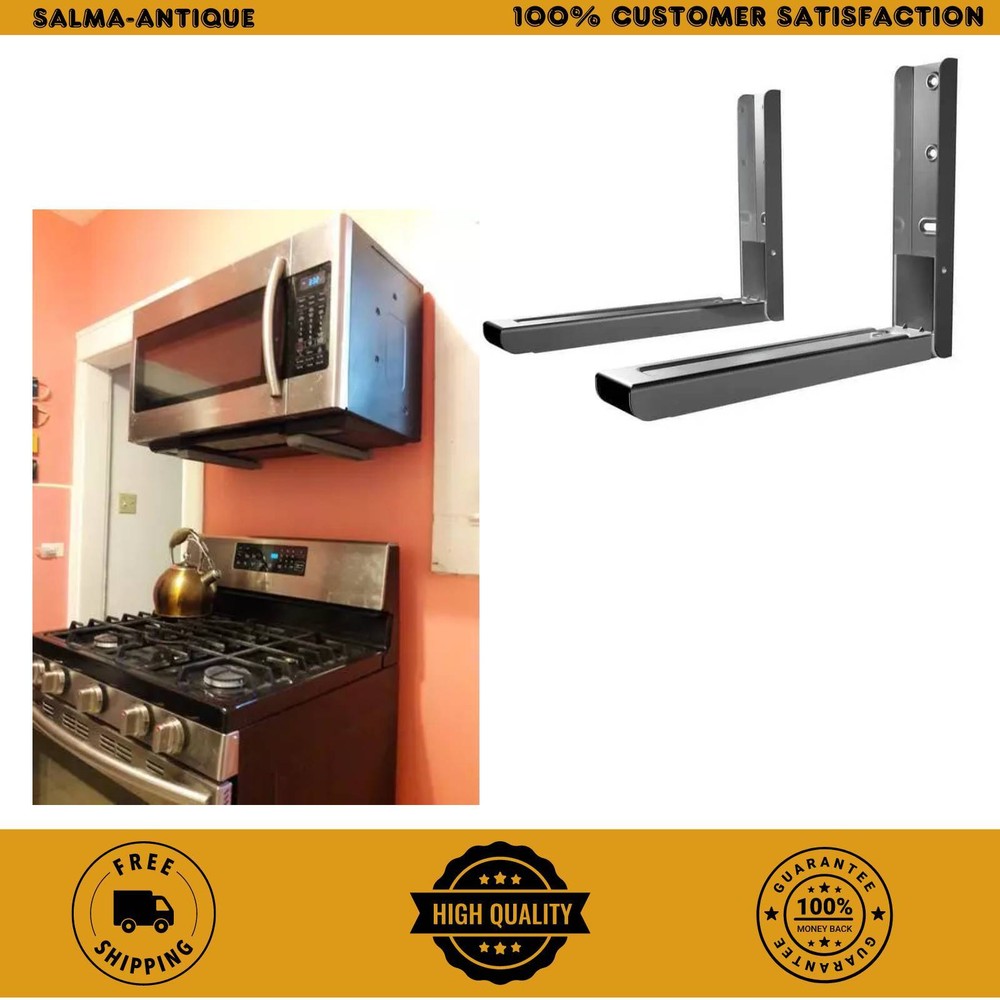 Universal Wall-Mounted Microwave Bracket in Silver