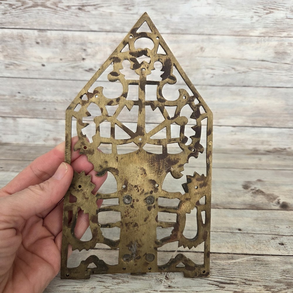 Vintage Ornate Solid Brass Surface Bolt Door Latch Lock Missing Catch