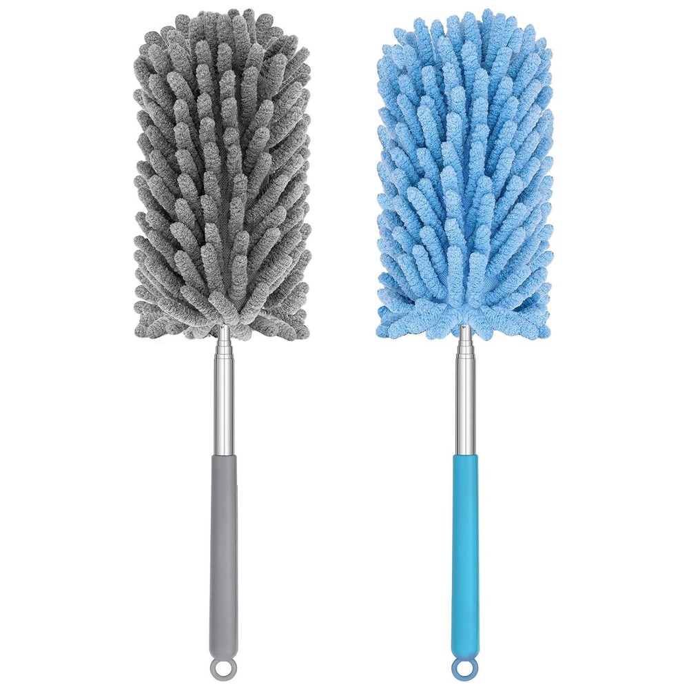Compact 2-Pack Mini Duster - 360° Rotatable with Telescopic Handle Efficiency