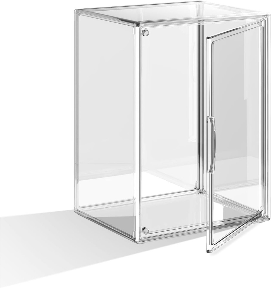 Clear Acrylic Display Case, Extra Large Stackable Storage Bins Magnetic Attra...