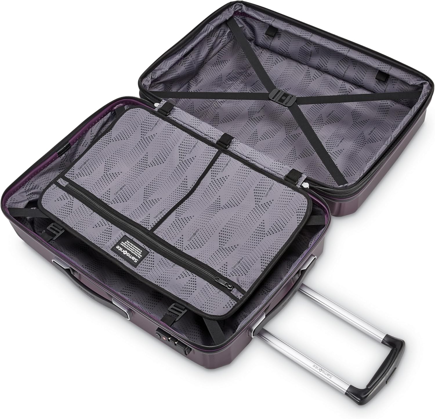 Samsonite Winfield 3 DLX Hardside Expandable Luggage with Spinners 2PC Set Plum