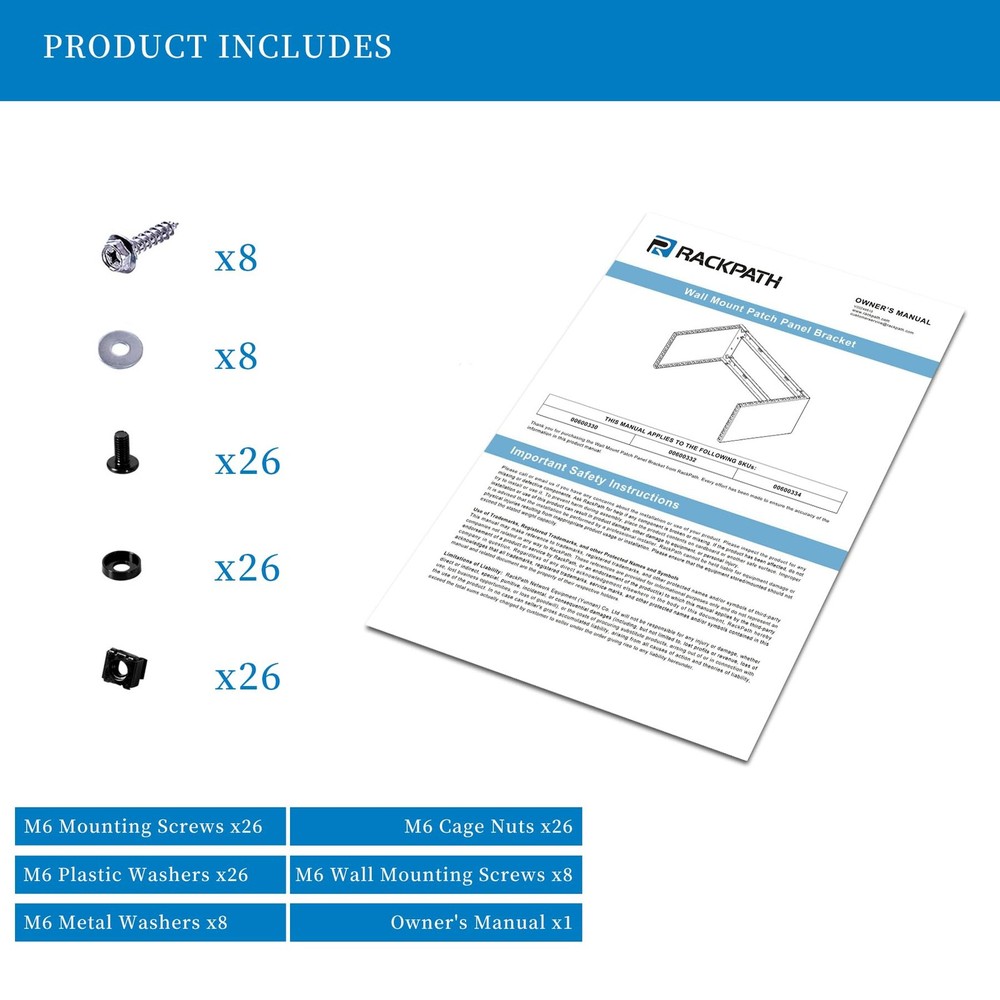 6U Wall Mount Network Rack - Patch Panel Bracket for Server and Network Equip...