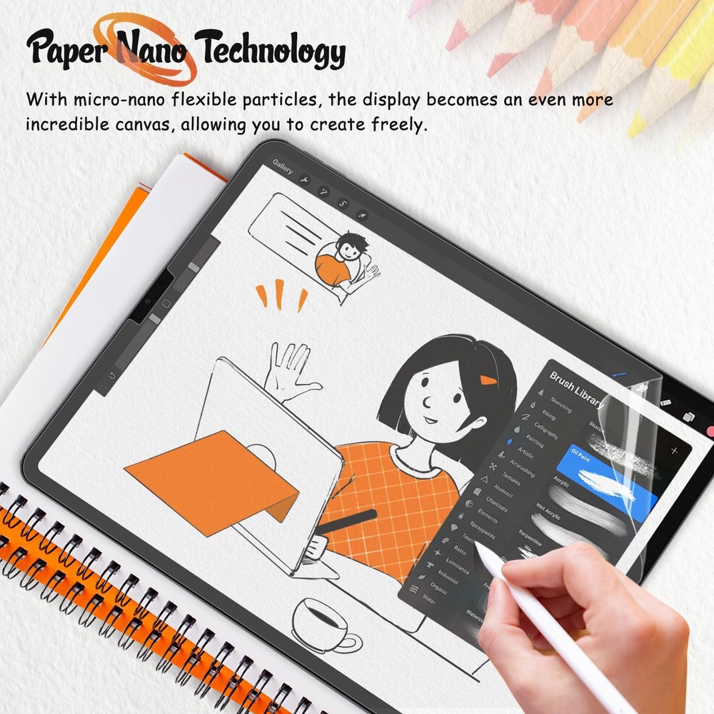 KCT 2 Pack Paperfeel Screen Protector Compatible with iPad Pro 12.9 Inches