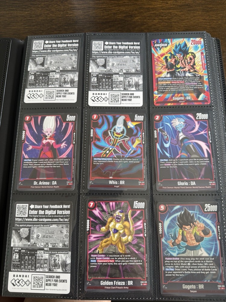 Dragón Ball Dual Evolution Basic Binder, Over 100 Cards, Common, Uncommon, More.