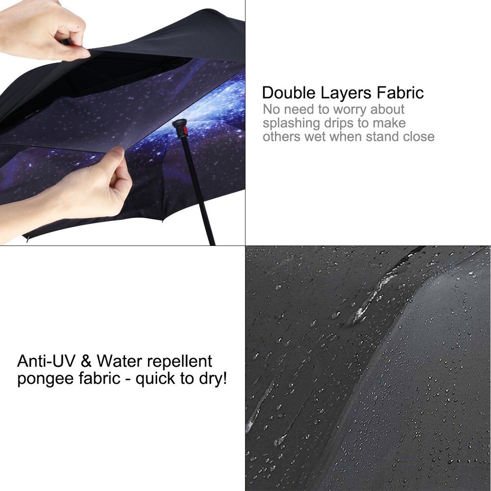 Double Layer Inverted Umbrella Cars Reverse Open Folding G4