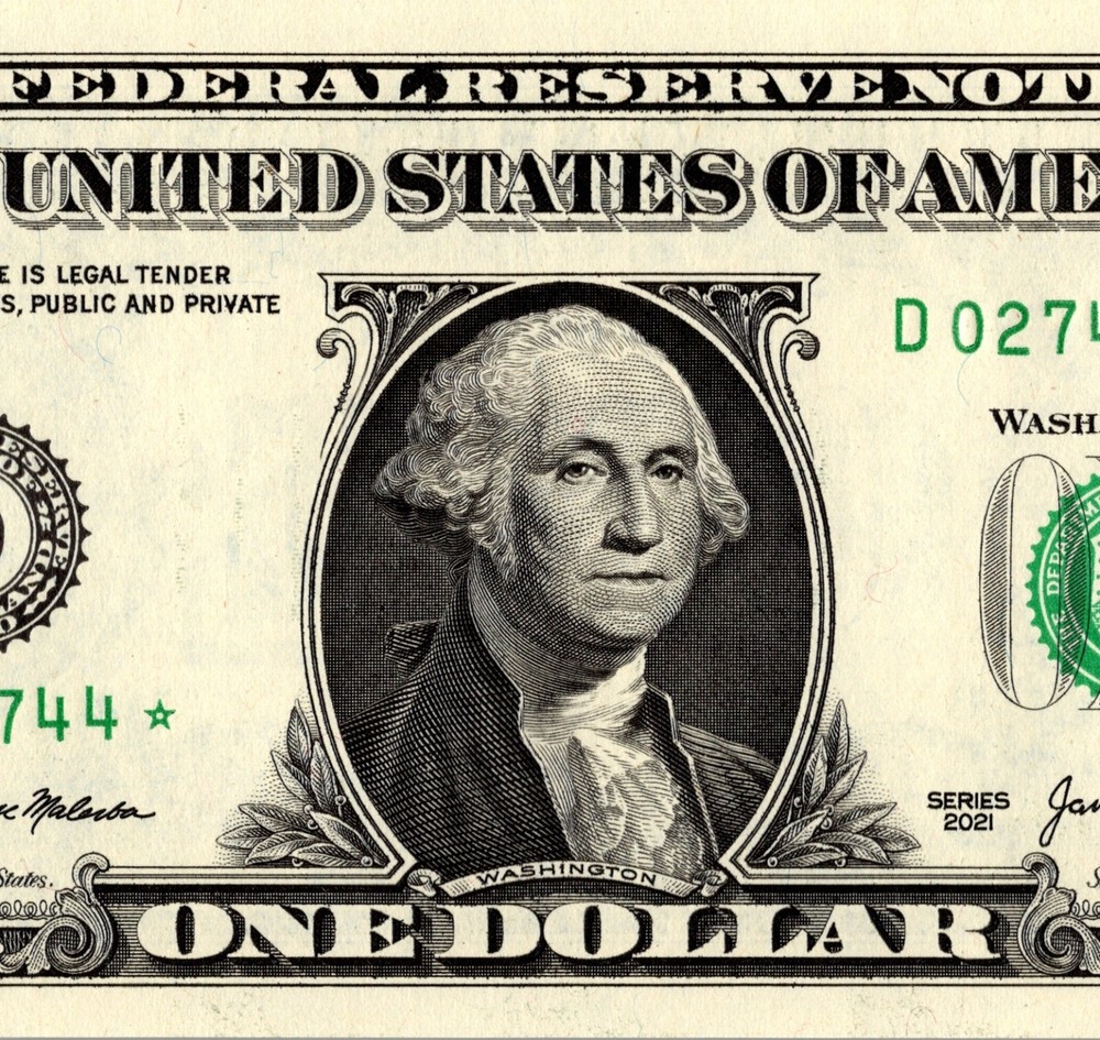 2021 D Star Note One Dollar Bill Regular Run Pack Note D02743744* UNC