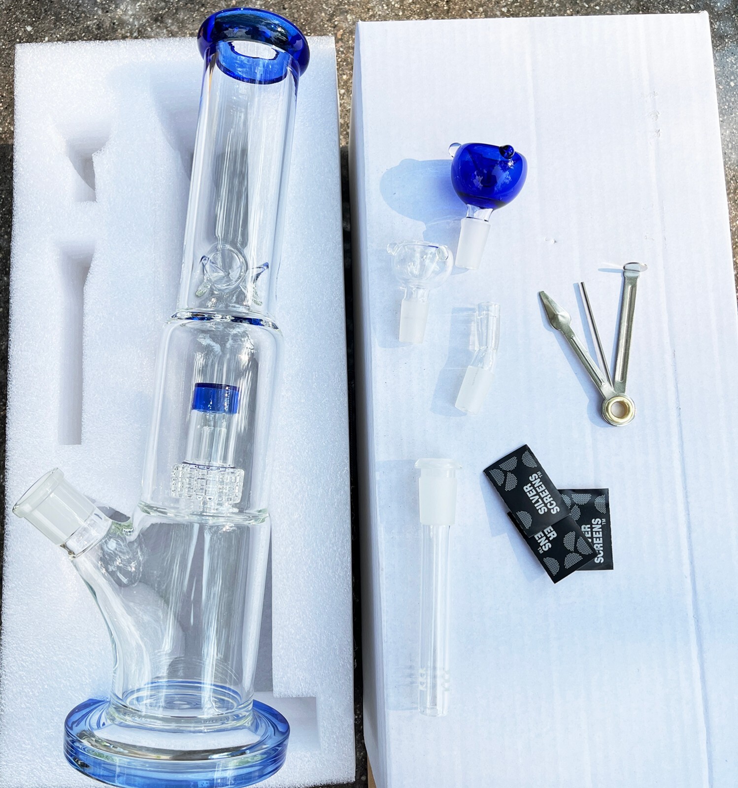 15'' Heavy Glass Bong Smoking Hookah Thick Percolate Water Pipe Beaker 14mm Bowl