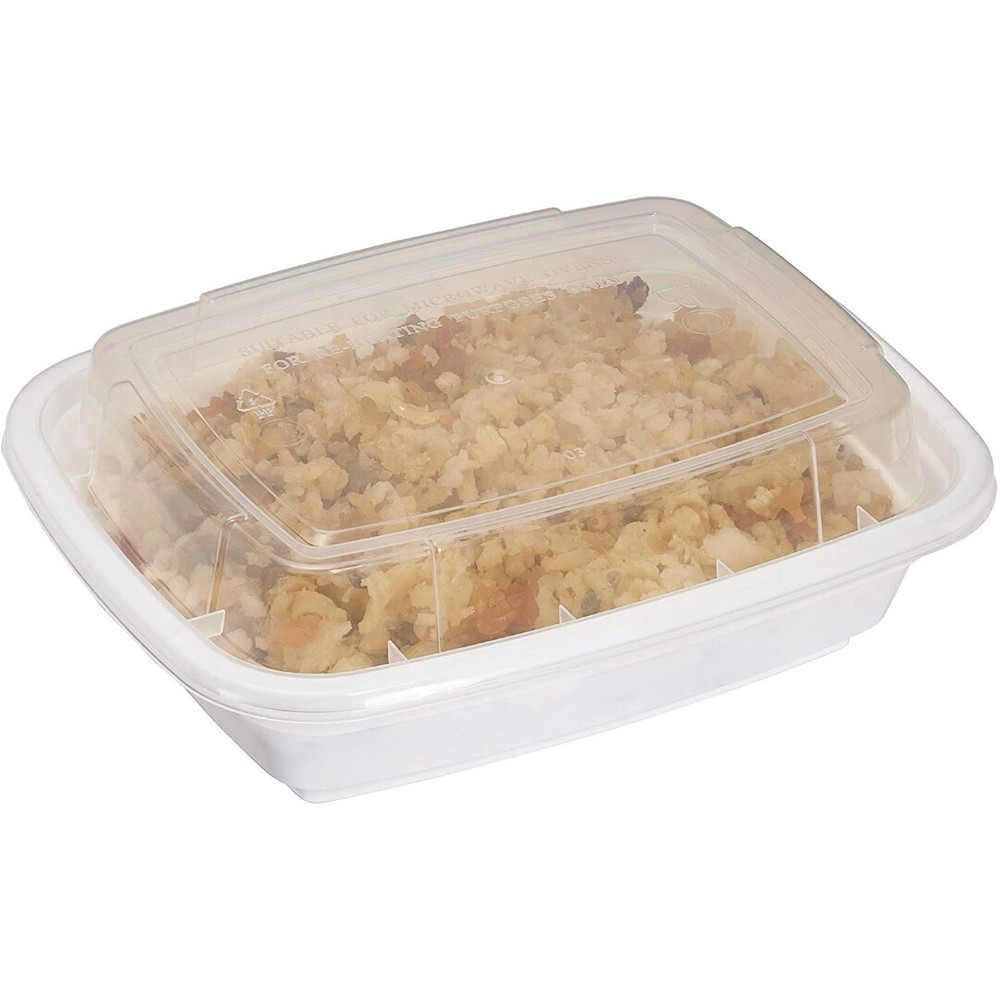 600 Pack - White Meal Prep Containers Rectangle Containers with Lids 12 oz.