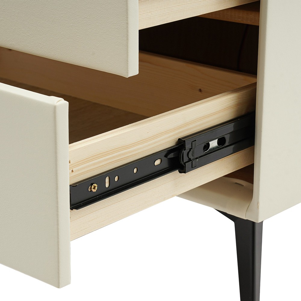 Smart Bedside Table Nightstand 3 Drawers- End Table with USB&Wireless Charging