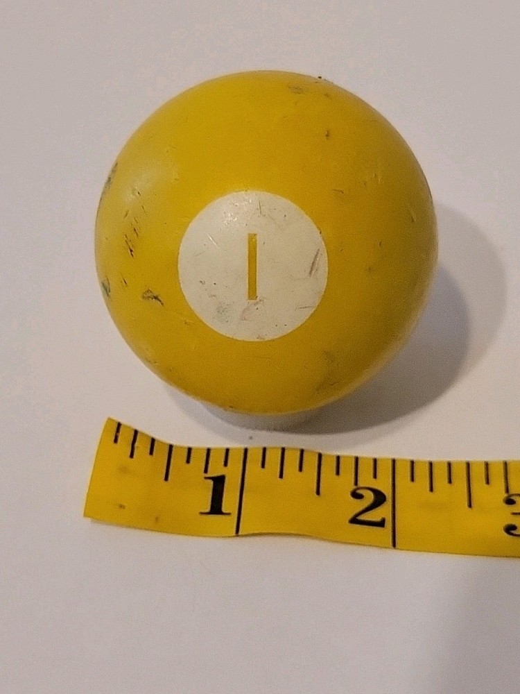 Vintage No. 1 Solid Yellow Pool Ball Billiard 2" Replacement (C)