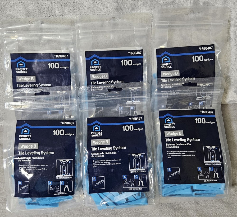 Lot 6 Project Source Wedge B Tile Leveling System Clips 600 Pcs 1690487