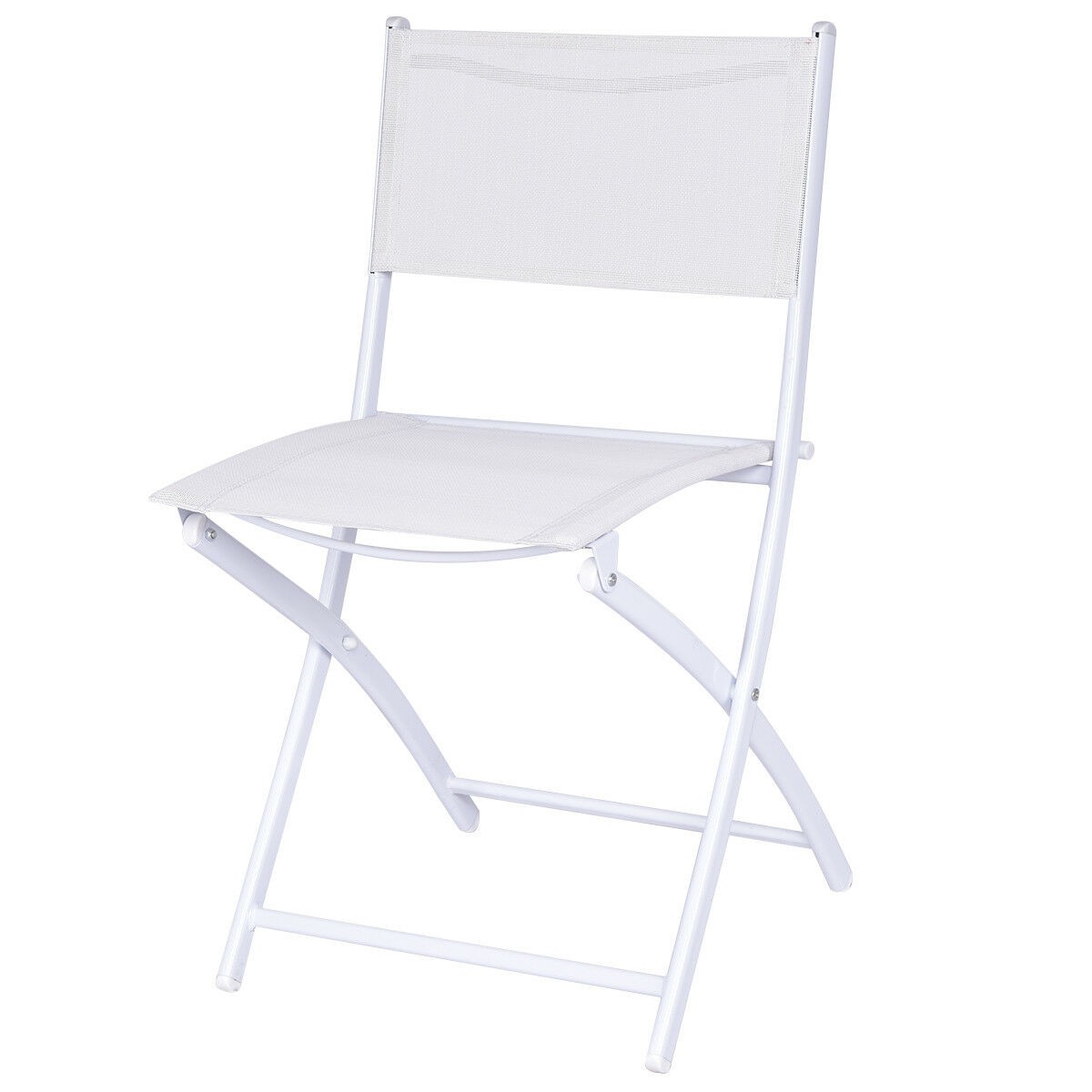 3 PCS Folding Bistro Table Chairs Set Garden Backyard Patio Furniture White New