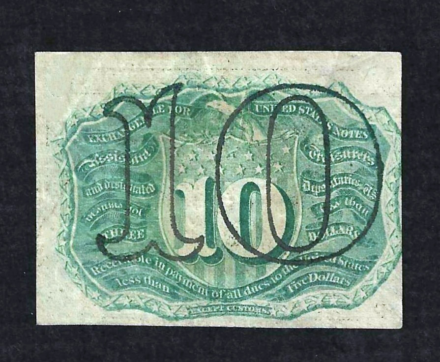 CIVIL WAR 10 CENTS FRACTIONAL CURRENCY 2nd ISSUE ~ WASHINGON ~ EXTREMELY FINE