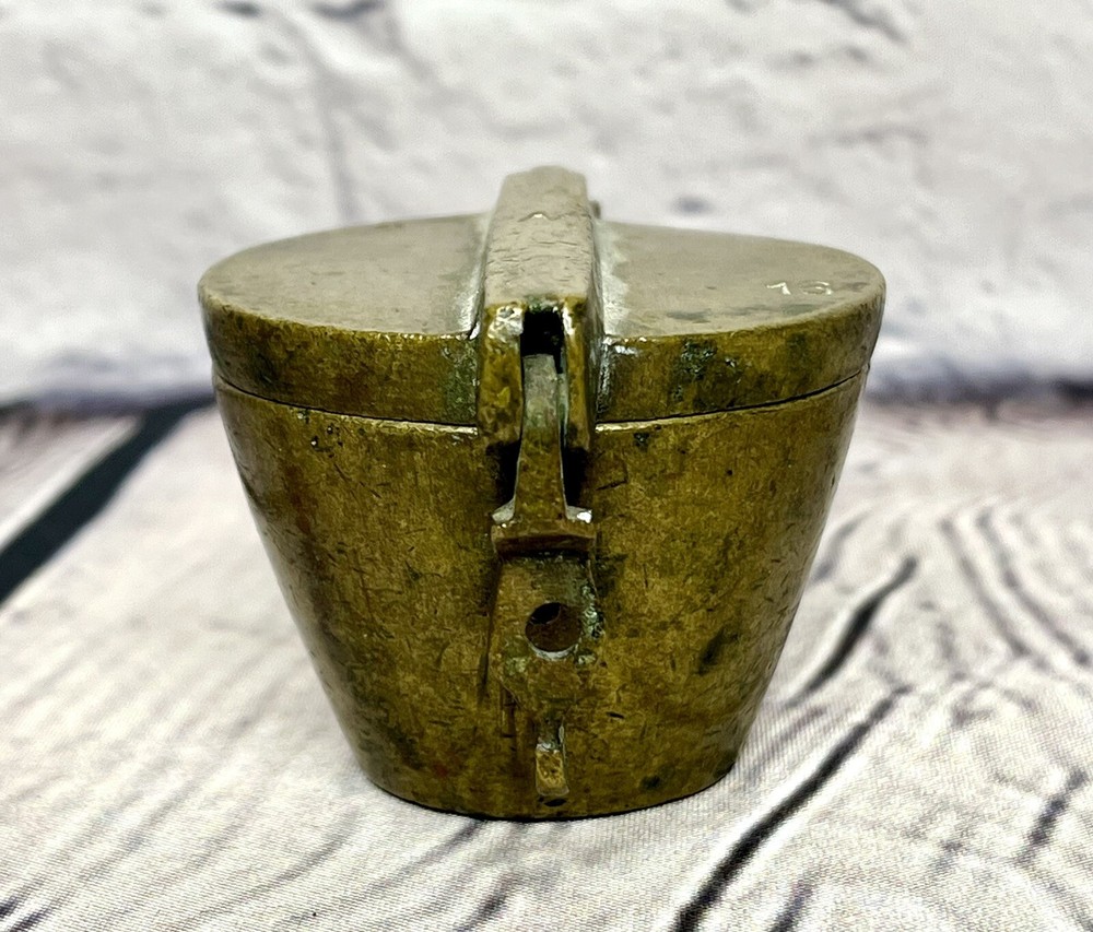 Antique Nested Brass Apothecary Miners Assay Weights Set *Outer Case Only* READ