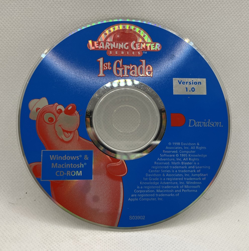 Davidson’s Learning Center Series: 1st Grade (PC Windows /Mac CD-ROM, 1998)