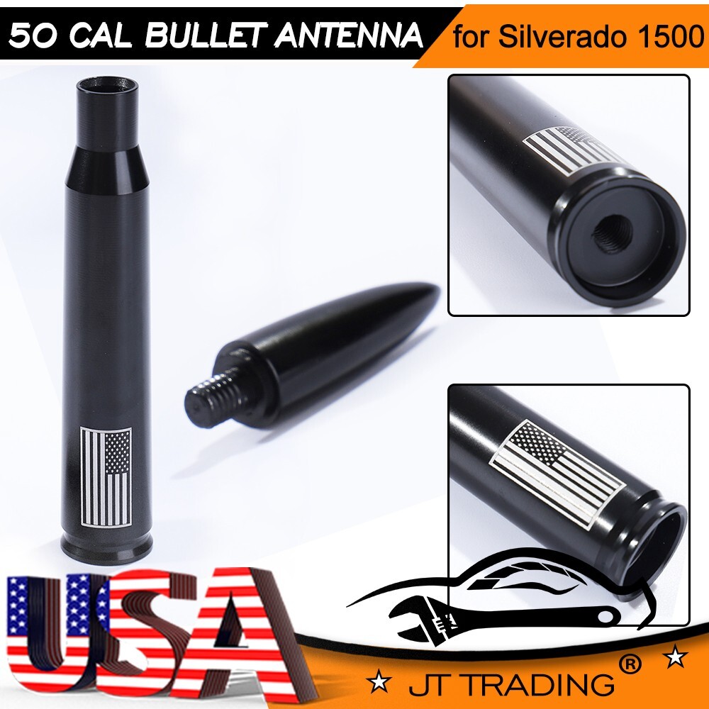 FLAG BULLET ANTENNA 50 CAL for CHEVROLET SILVERADO 1500/2500/3500/GMC SIERRA USA
