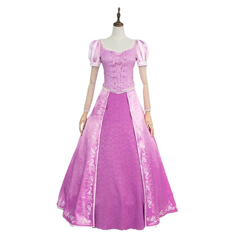Tangled Rapunzel Cosplay Costume Dress Women Halloween Outfit