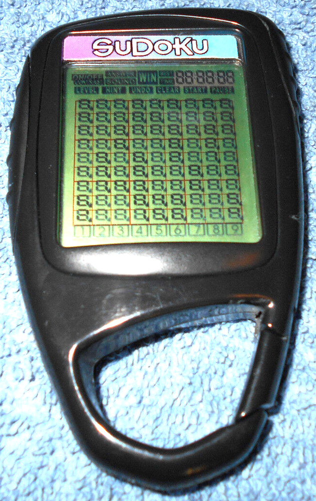 2006 BASIC FUN TOUCH SCREEN CLIP ON SUDOKU CARIBINER HANDHELD ELECTRONIC GAME