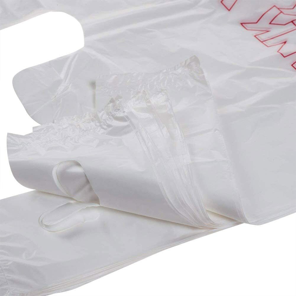 Bags 1/6 Small 8 x 4 x 16 THANK YOU T-Shirt Plastic Grocery Shopping Bags white