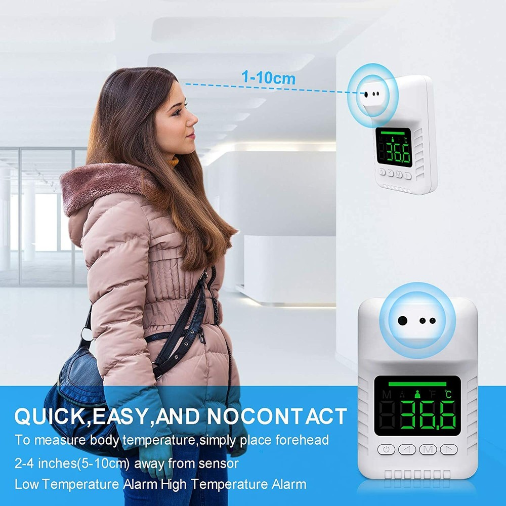 Fast Wall Mount Digital Infrared Thermometer Automatic Non Contact Forehead US