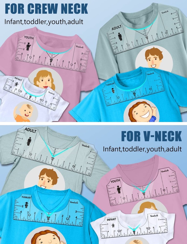 Compact T-Shirt Ruler for Accurate Design Placement - Includes Measuring Tape