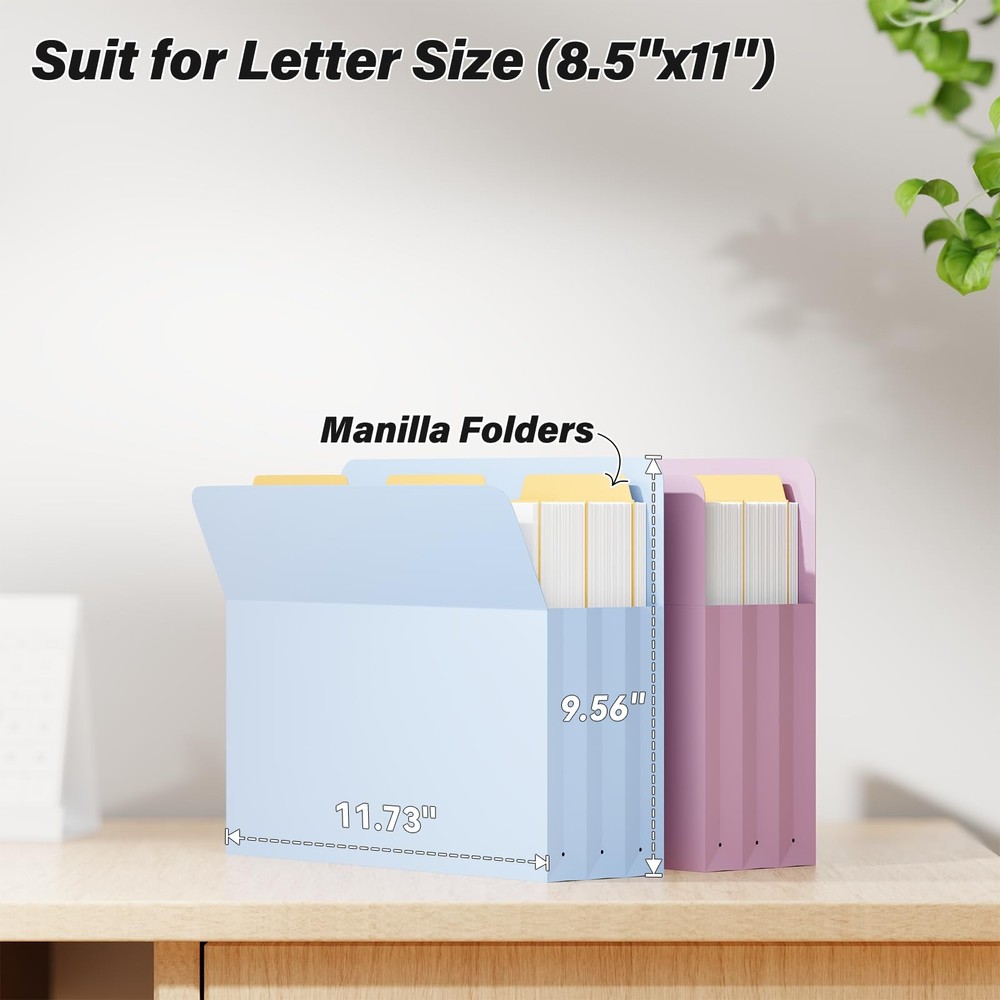 Expanding File Pockets 3.5" Expansion,6 Pack Extra Capacity Poly File Pockets...